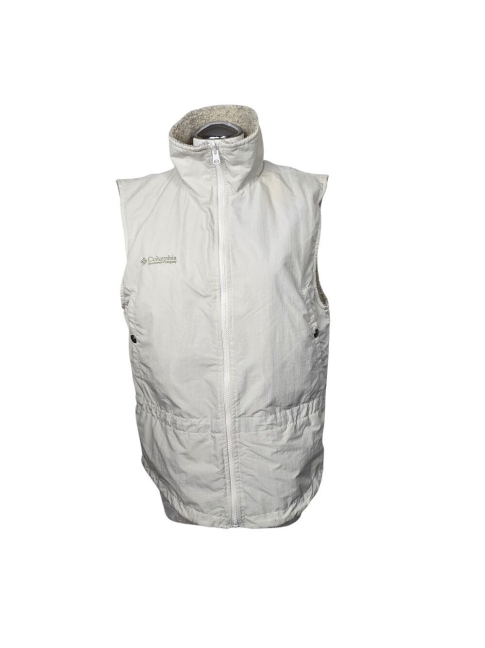 Columbia Cream Full Zip Reversible Vest Women's M